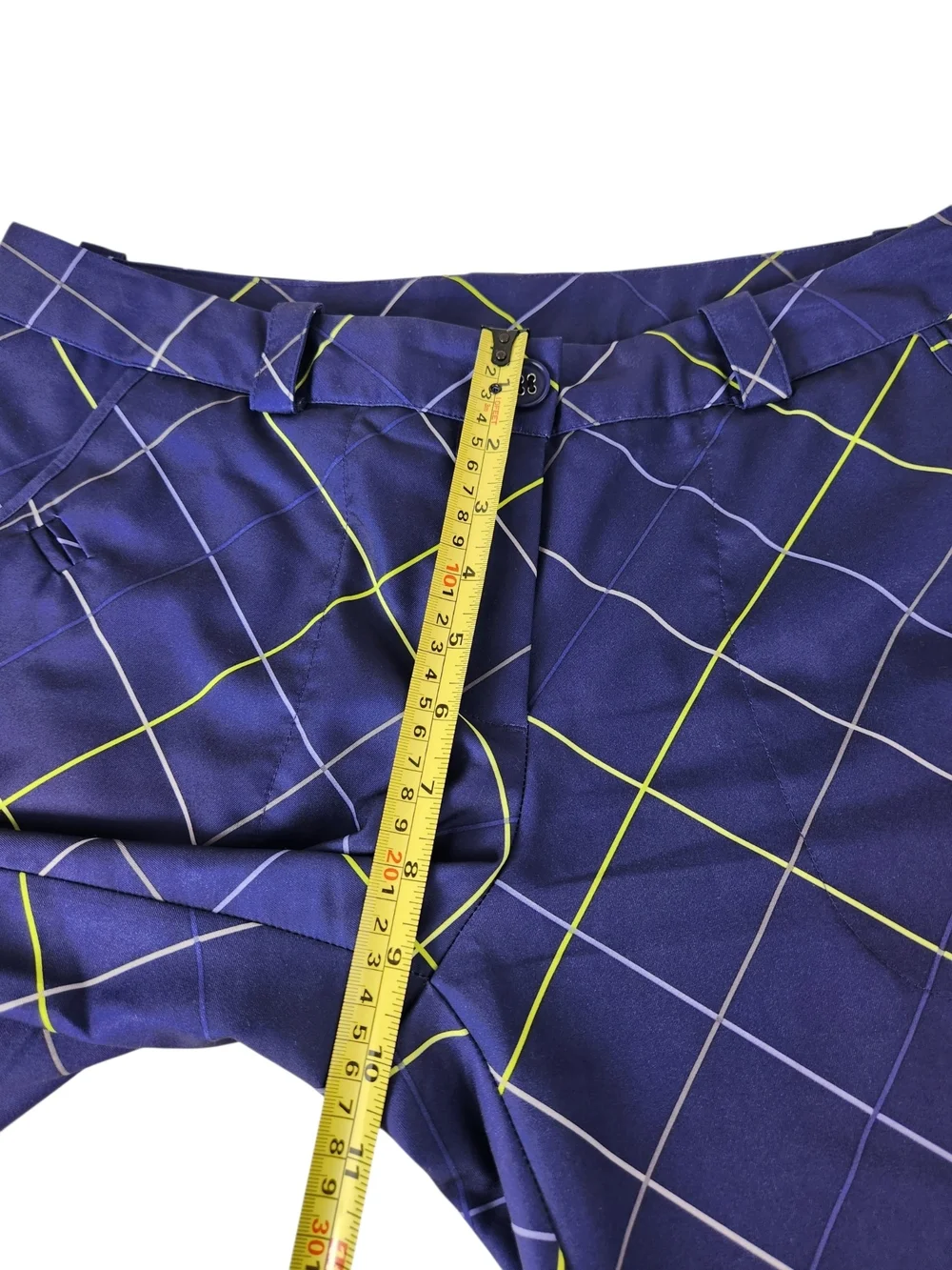 Nike Golf Shorts Women’s 10 Med Dri Fit Mid Rise Bermuda Golf Short Purple Plaid